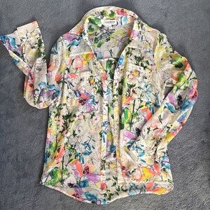 Express Women's Portofino Colorful Floral Button-Down Shirt
